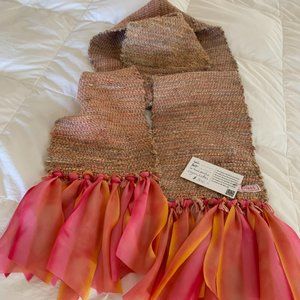 HANDCRAFTED SCARF BY "TWISTED TEXTILES" IN CORALS AND TANS - GORGEOUS!